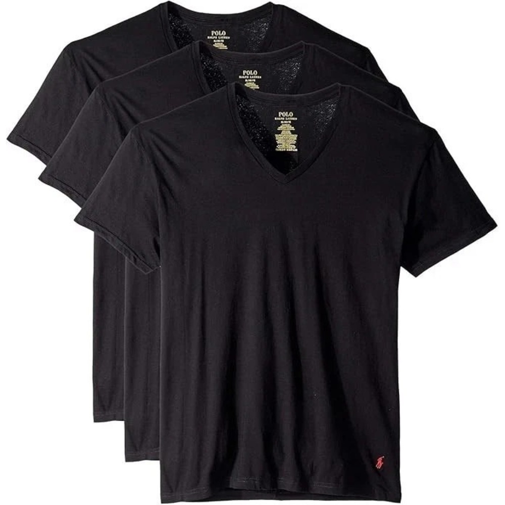 Polo‎ Ralph Lauren Mens V Neck Undershirt 3 Pack Size S Classic Fit Cotton NEW